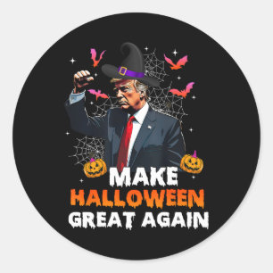 Make Halloween Great Again Funny Trump Spooky Seas Classic Round Sticker