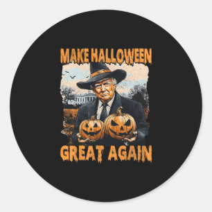Make Halloween Great Again Funny Trump Witch Jack Classic Round Sticker