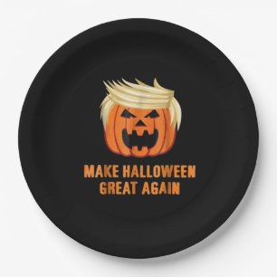 Make Halloween Great Again Funny Trumpkin Classic Paper Plate