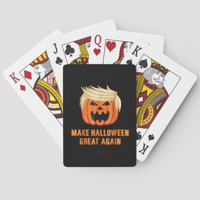 Make Halloween Great Again Funny Trumpkin Classic  Playing Cards (Back)