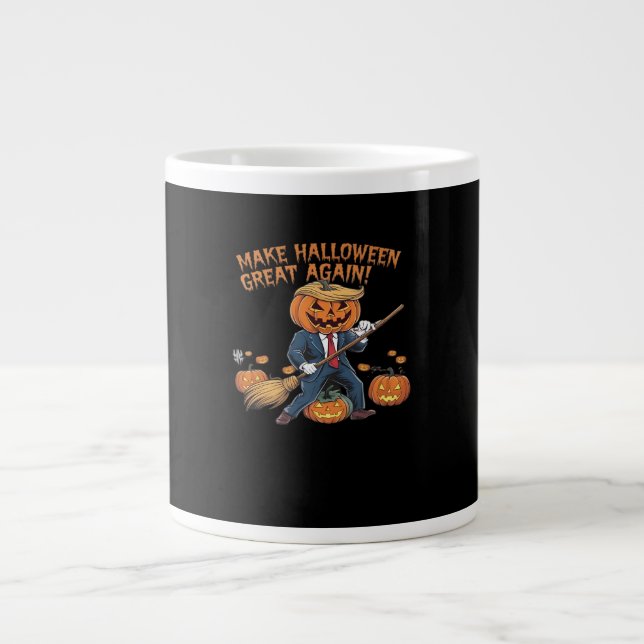 Make Halloween Great Again – Spooky Autumn Quote Large Coffee Mug (Front)