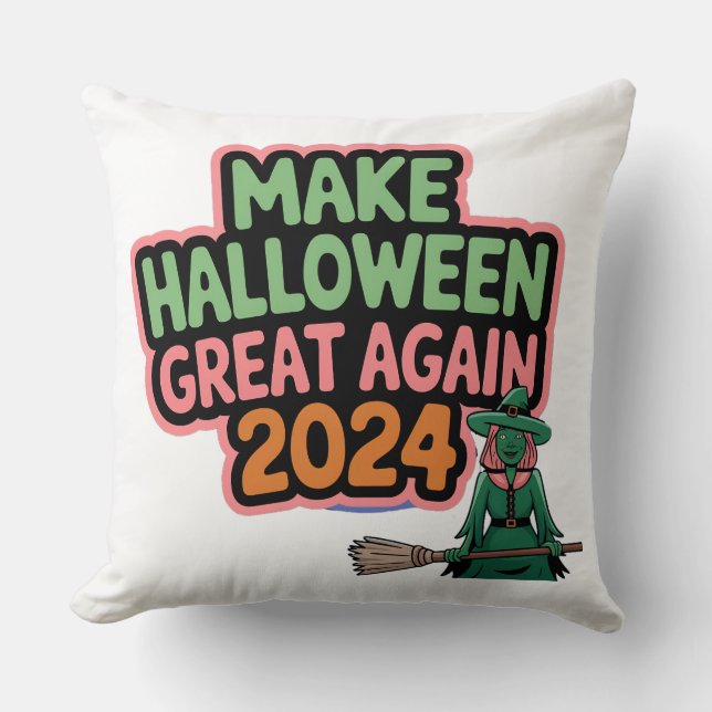 Make Halloween Great Again Throw Pillow (Front)