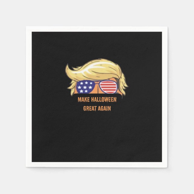 Make Halloween Great Again - Trumpkin Design  Napkin (Front)