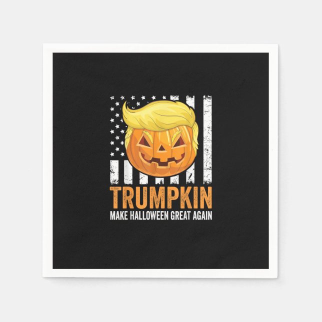 Make Halloween Great Again Trumpkin Funny Hair Pum Napkin (Front)