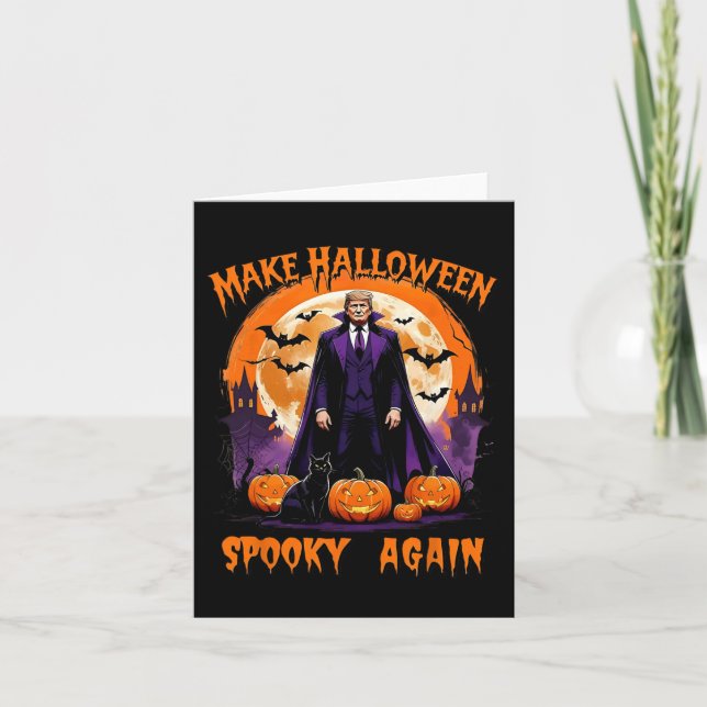 Make Halloween Spooky Again Funny Trump Halloween  Card (Front)