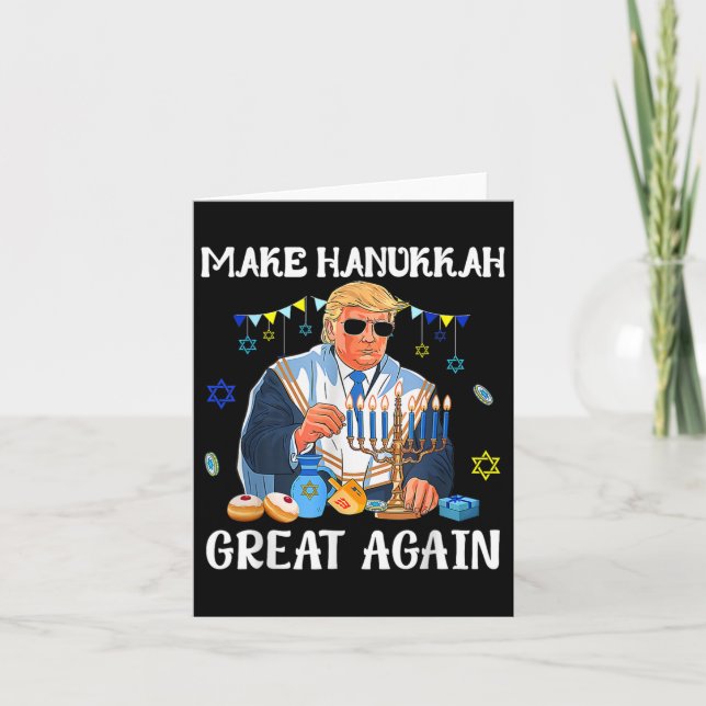 Make Hanukkah Great Again Jewish Ugly Chanukah Swe Card (Front)