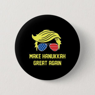 Make Hanukkah Great Again Trump 47 Hanukkah Miracl 2 Inch Round Button