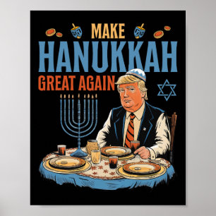 Make Hanukkah Great Again Trump Chanukkah Jewish H Poster