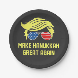 Make Hanukkah Great Again Trump Jewish  Paper Plate