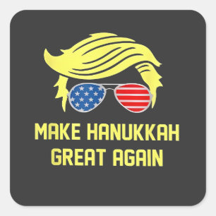Make Hanukkah Great Again Trump Jewish  Square Sticker
