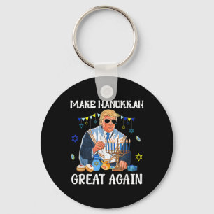 Make Hanukkah Great Again Trump Jewish Ugly Keychain