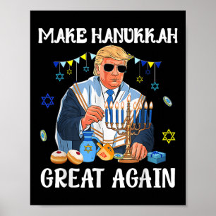 Make Hanukkah Great Again Trump Jewish Ugly Poster