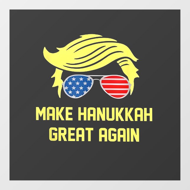 Make Hanukkah Great Again Trump Jewish  Window Cling (Sheet)