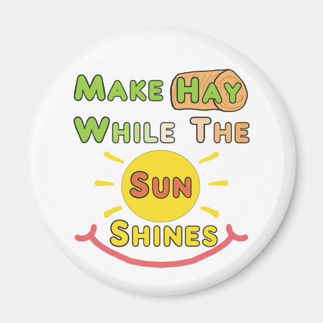 Make Hay While The Sun Shines Magnet (Front)