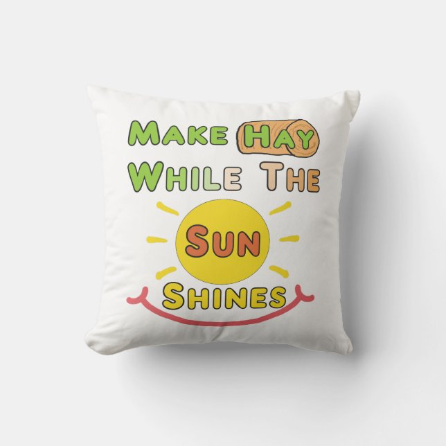 Make Hay While The Sun Shines Throw Pillow (Front)