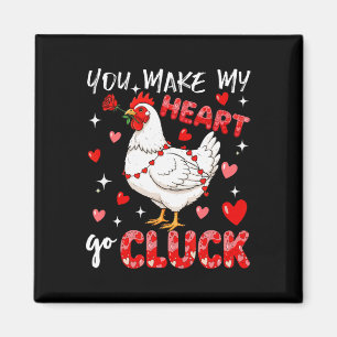 Make Heart Go Valentine's Day Cute Chicken Sound F Magnet