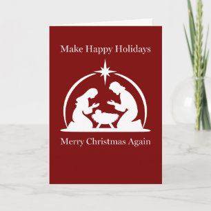 Make Holidays Merry Again Christian Faith Nativity Card