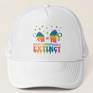 Make Homophobia Extinct – Rainbow Elephant LGBTQ Trucker Hat