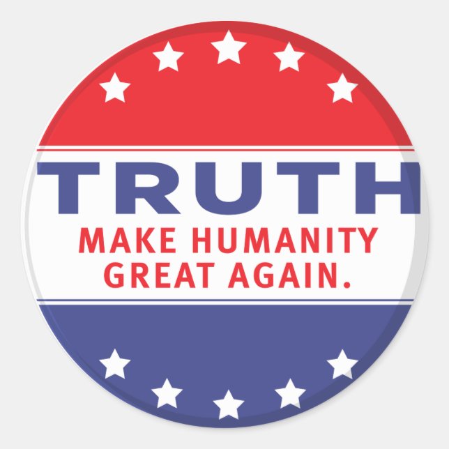 MAKE HUMANITY GREAT AGAIN CLASSIC ROUND STICKER (Front)