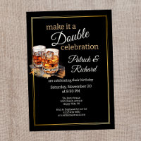 Make it a Double Celebration Black Whiskey Glass