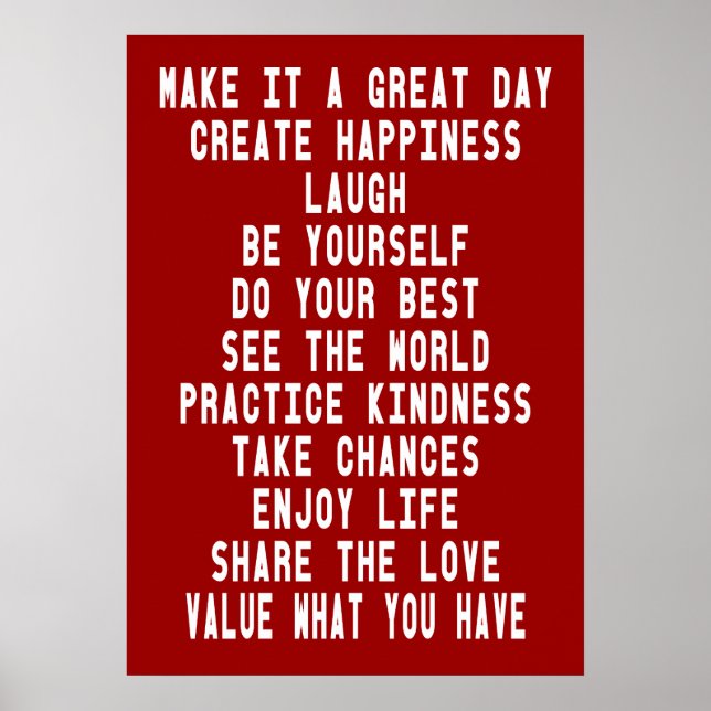 Make It A Great Day Inspirational Poster (Front)
