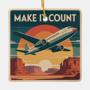 Make It Count Ceramic Ornament