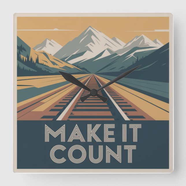 Make It Count Square Wall Clock (Front)