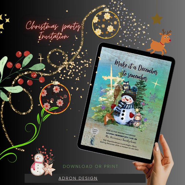 Make it December to remember Christmas Blue  Invitation (Make it December to remember Christmas Blue Invitation)