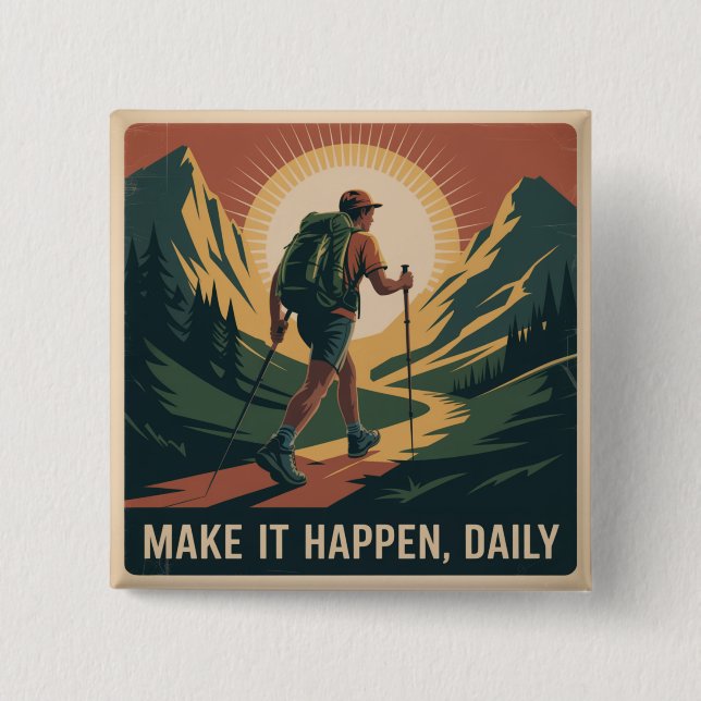 Make It Happen, Daily 2 Inch Square Button (Front)