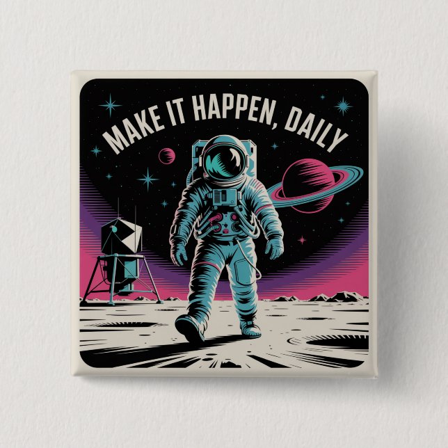 Make It Happen, Daily 2 Inch Square Button (Front)