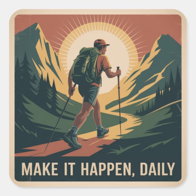 Make It Happen, Daily Square Sticker (Front)