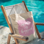 Make It happen Pink Brushstroke Tote Bag<br><div class="desc">Make it happen with pink brushstroke background</div>