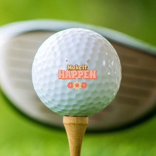 Make it Happen Retro Style Golf Balls