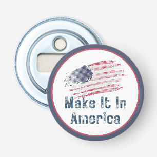 Make It In America Stylized Flag Bottle Opener
