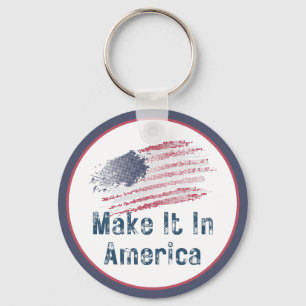 Make It In America Stylized  Keychain