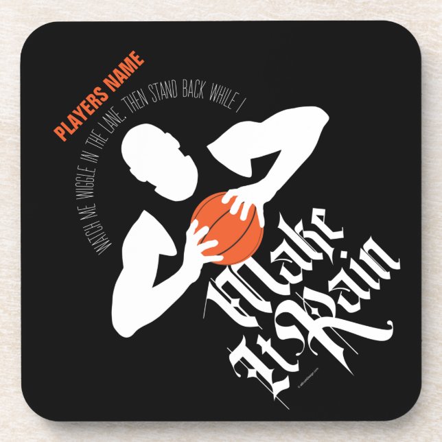 Make It Rain (Basketball) Beverage Coaster (Front)