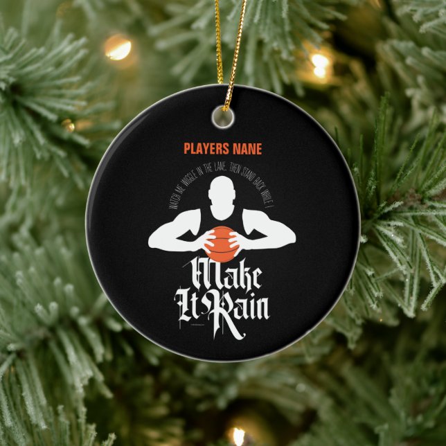 Make It Rain (Basketball) Ceramic Ornament (Tree)