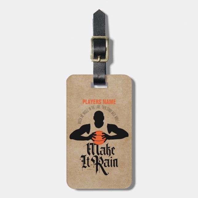 Make It Rain (Basketball) Luggage Tag (Front Vertical)
