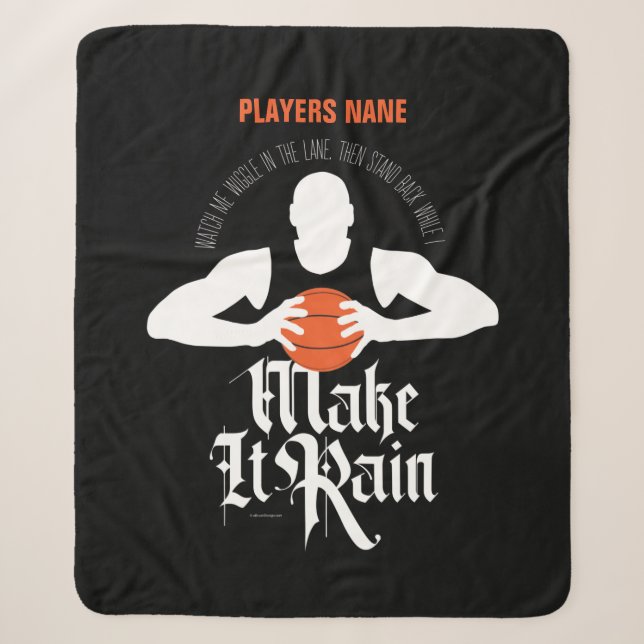 Make It Rain (Basketball) Sherpa Blanket (Front)