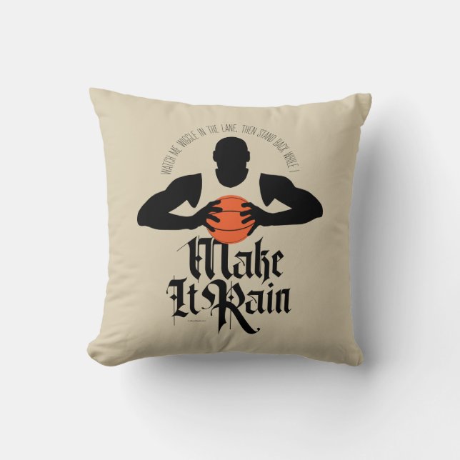 Make It Rain (Basketball) Throw Pillow (Front)