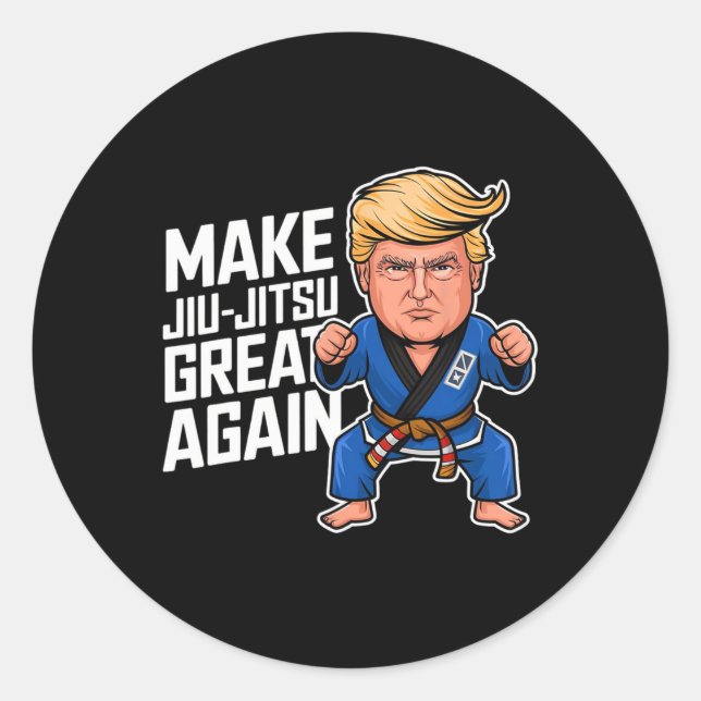 Make Jiu-jitsu Great Again Funny Trump  Classic Round Sticker (Front)