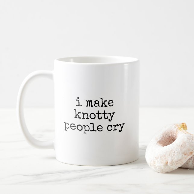 Make Knotty People Cry Funny Massage Therapist Coffee Mug (With Donut)