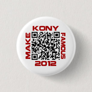 Make Kony Famous 2012 Video QR Code Joseph Kony 1 Inch Round Button