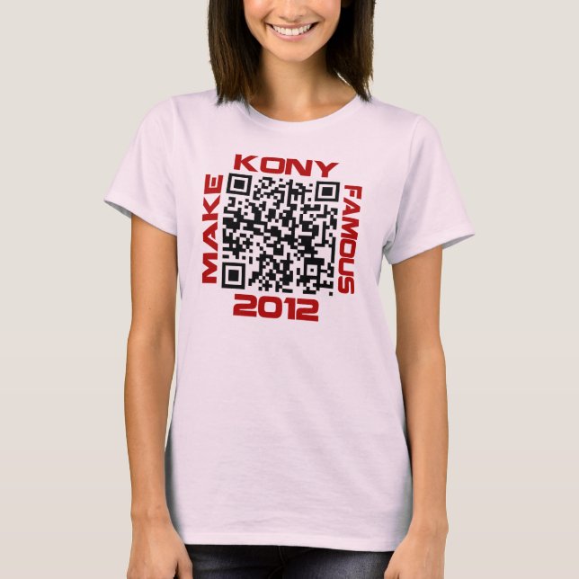 Make Kony Famous 2012 Video QR Code Joseph Kony T-Shirt (Front)