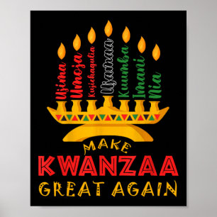 Make Kwanzaa Great Again Trump Funny Seven Candles Poster