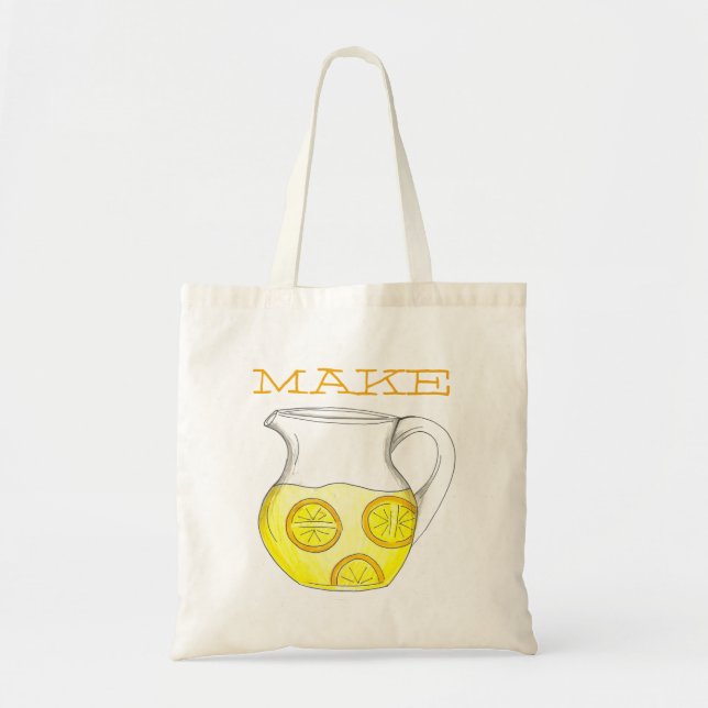Make Lemonade Pitcher w/ Lemons Tote Bag (Front)