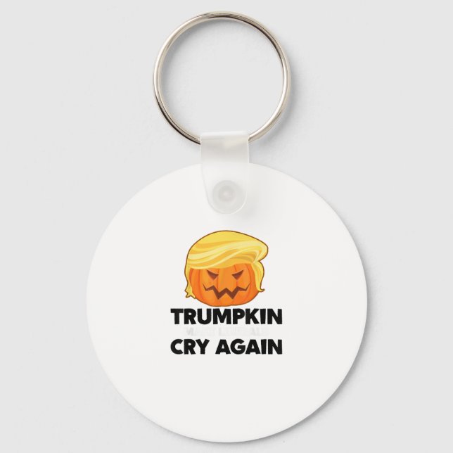 Make Liberals Cry Again Trumpkin Halloween Keychain (Front)