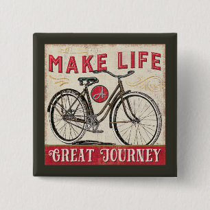 Make Life a Great Journey Quote 2 Inch Square Button