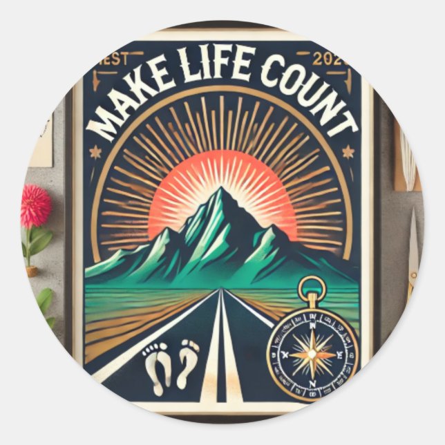Make Life Count Classic Round Sticker (Front)