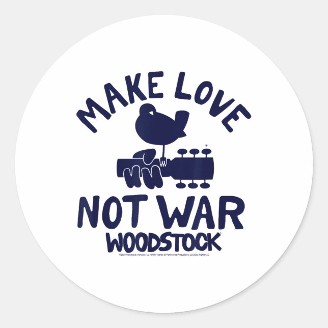 - Make Love Not War  Classic Round Sticker (Front)